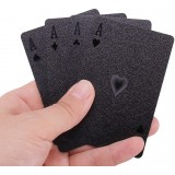 Poker Spielkarten Set - Crystal black wasserdichte und robuste Karten aus PVC - Schwarz glänzend