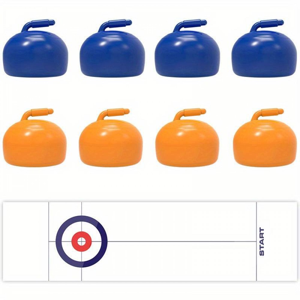 Tisch-Curling-Spiel Set mit 8 Steinen (Curling Kugel) und Matte für grosse Unterhaltung