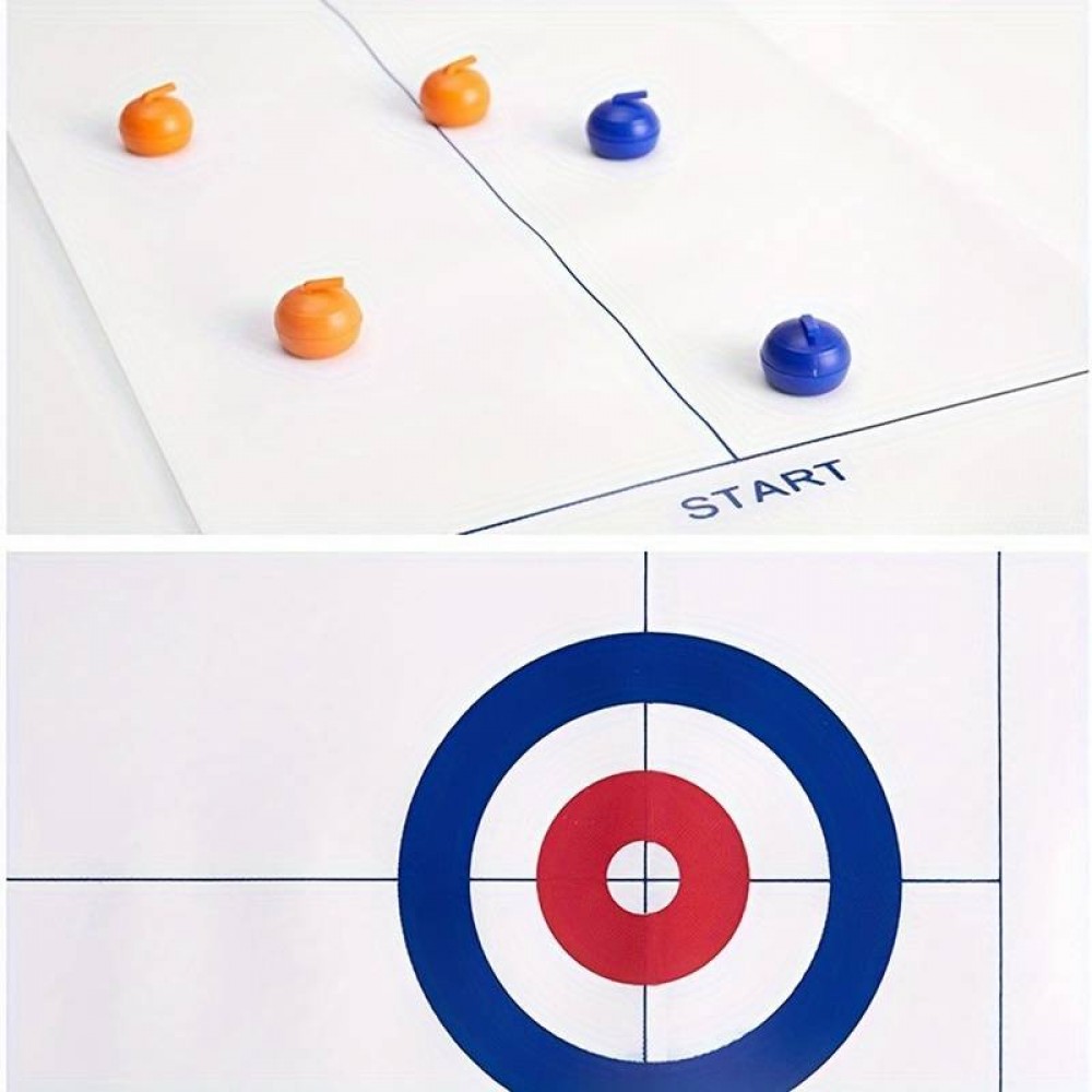 Tisch-Curling-Spiel Set mit 8 Steinen (Curling Kugel) und Matte für grosse Unterhaltung