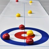 Jeu de curling de table avec 8 pierres (boule de curling) et tapis y compris le House