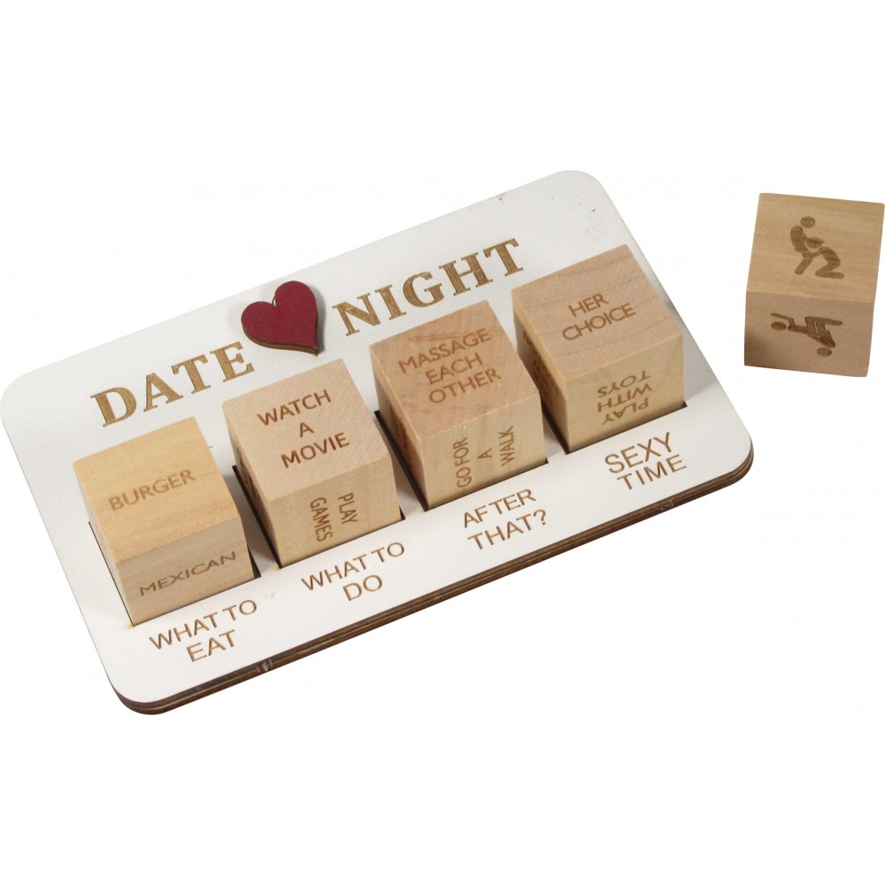 Jeu de dés en bois Date Night, jeu de couple amusant pour des activités amusantes, romantiques et passionnées