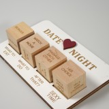 Jeu de dés en bois Date Night, jeu de couple amusant pour des activités amusantes, romantiques et passionnées