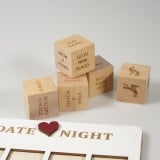 Jeu de dés en bois Date Night, jeu de couple amusant pour des activités amusantes, romantiques et passionnées