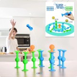 Jeu de fléchettes de table en silicone deux couleurs avec ventouse pour surfaces plates (9 pièces) - Bleu/vert
