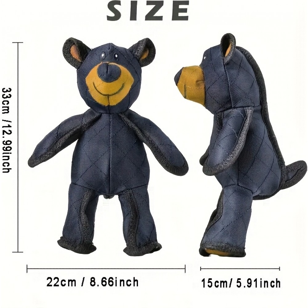 Jouet indestructible pour chien ours robuste en tissu durable - Bleu