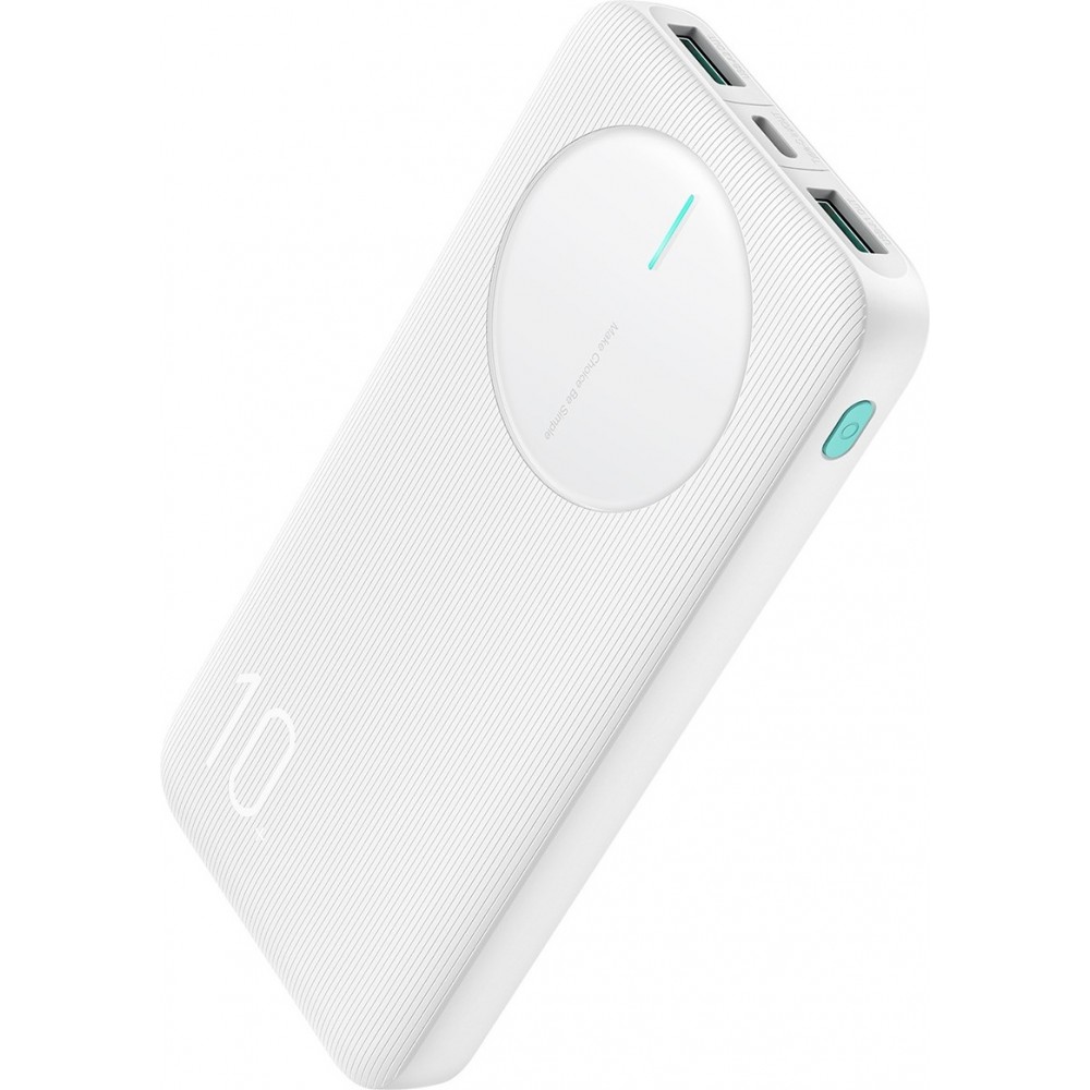 Joyroom 3 in 1 Powerbank mit 10000mAh Kapazität clean Design 2x USB-A 2.4 & 1x USB-C (In+Out) - Weiss