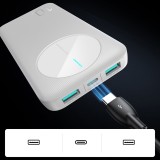 Joyroom 3 in 1 Powerbank mit 10000mAh Kapazität clean Design 2x USB-A 2.4 & 1x USB-C (In+Out) - Weiss