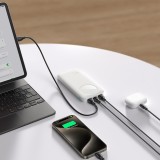 Joyroom 3 in 1 Powerbank mit 10000mAh Kapazität clean Design 2x USB-A 2.4 & 1x USB-C (In+Out) - Weiss