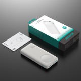 Joyroom 3 in 1 Powerbank mit 10000mAh Kapazität clean Design 2x USB-A 2.4 & 1x USB-C (In+Out) - Weiss