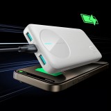 Joyroom 3 in 1 Powerbank mit 10000mAh Kapazität clean Design 2x USB-A 2.4 & 1x USB-C (In+Out) - Weiss