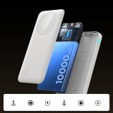 Joyroom 3 in 1 Powerbank mit 10000mAh Kapazität clean Design 2x USB-A 2.4 & 1x USB-C (In+Out) - Weiss