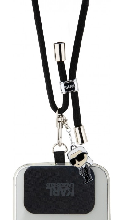 Karl Lagerfeld lanière amovible et réglable avec pendentif métallique de Karl - Noir