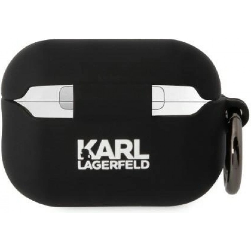 Coque AirPods Pro / Pro 2 - Karl Lagerfeld silicone 3D tête Karl - Noir