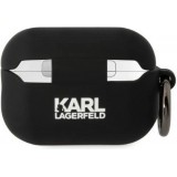 Coque AirPods Pro / Pro 2 - Karl Lagerfeld silicone 3D tête Karl - Noir