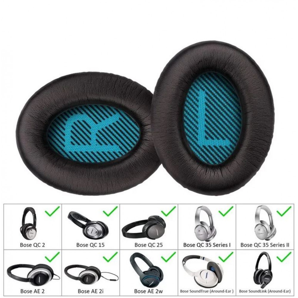 Kit de coussinets de rechange pour oreillettes casque Bose Quietcomfort SoundTrue - Noir