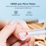 Elektrisches USB-C wiederaufladbares Maniküre-Set mit einstellbarer Geschwindigkeit und professionellem Zubehör - Weiß