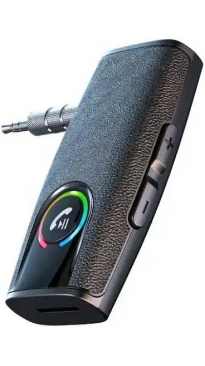 Kit mains-libres Auto Bluetooth voiture avec texture en cuir - Noir