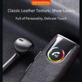 Kit mains-libres Auto Bluetooth voiture avec texture en cuir - Noir