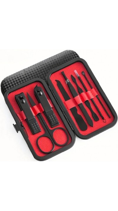 Kit manucure et pédicure professionnel 10 pièces avec étui de voyage portable - Noir