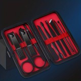 Kit manucure et pédicure professionnel 10 pièces avec étui de voyage portable - Noir