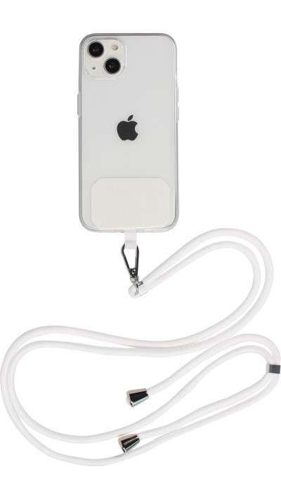 Lacet accessoire universel adaptateur pour coques de smartphone collier élégant - Blanc