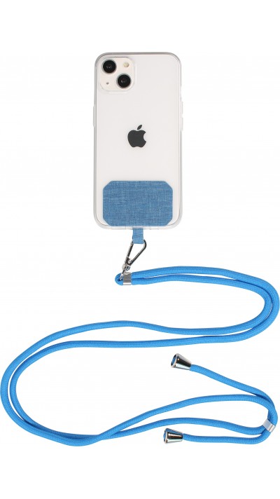 Lacet accessoire universel adaptateur pour coques de smartphone collier élégant - Bleu