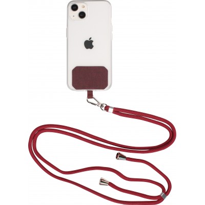 Halsband universal Zubehör Adapter für Smartphone Hüllen Handykette elegant - Bordeaux