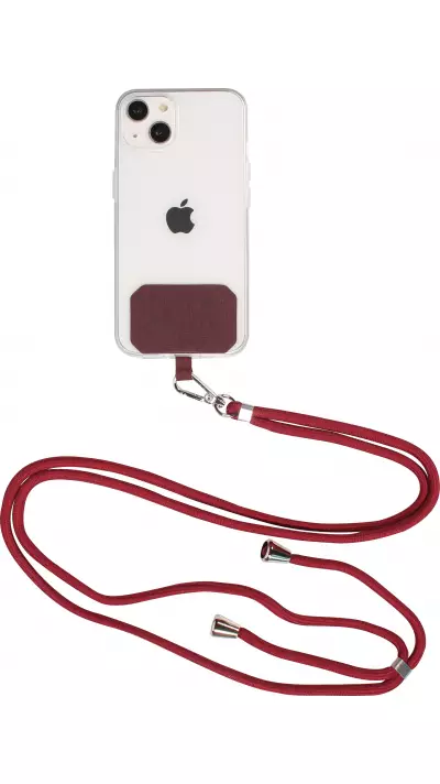 Lacet accessoire universel adaptateur pour coques de smartphone collier élégant - Bordeaux