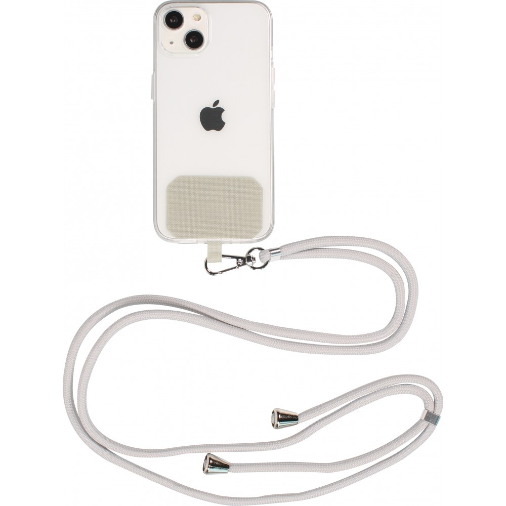 Halsband universal Zubehör Adapter für Smartphone Hüllen Handykette elegant - Hell- Grau