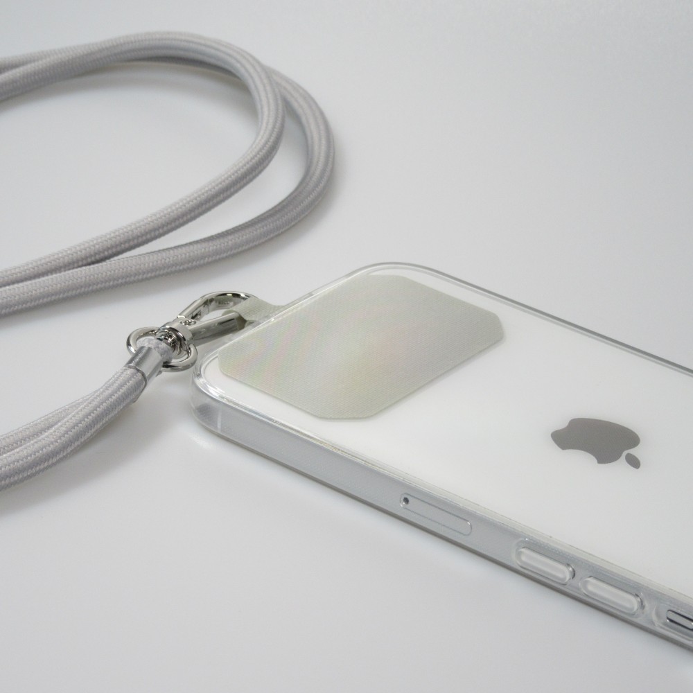 Lacet accessoire universel adaptateur pour coques de smartphone collier élégant - Gris clair