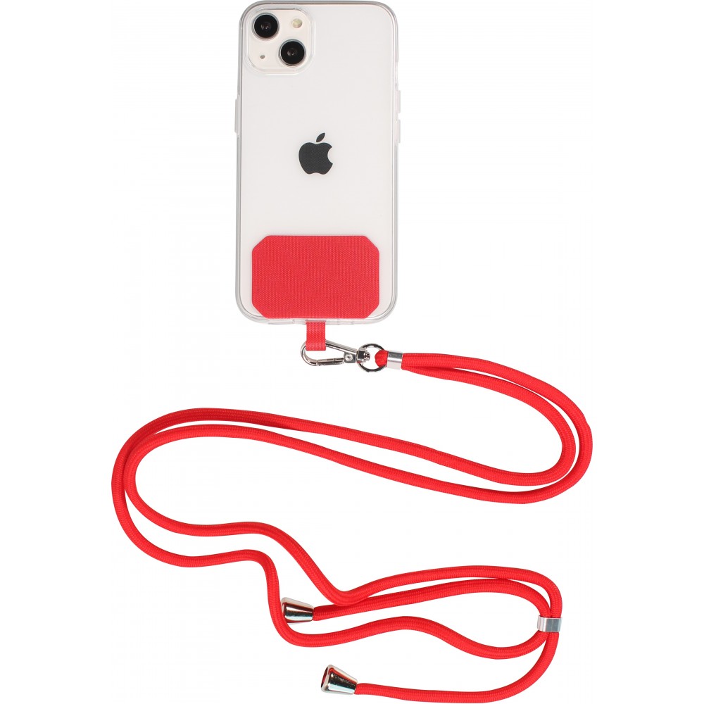 Lacet accessoire universel adaptateur pour coques de smartphone collier élégant - Rouge