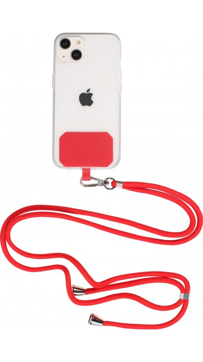 Lacet accessoire universel adaptateur pour coques de smartphone collier élégant - Rouge