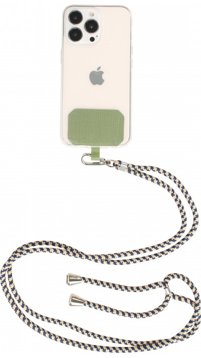 Lacet accessoire universel adaptateur pour coques de smartphone collier élégant - Vert - Bleu
