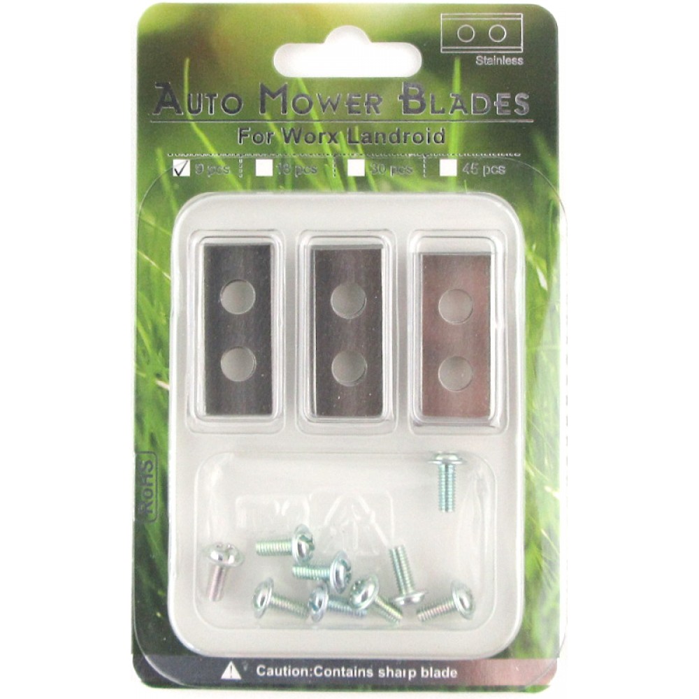 Set de lames de rechange tondeuse Worx / Landroid (9 x, vis incluses)