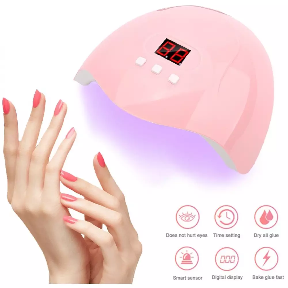 Lampe LED portable pour sécher le vernis semi-permanent à la maison - Rose clair
