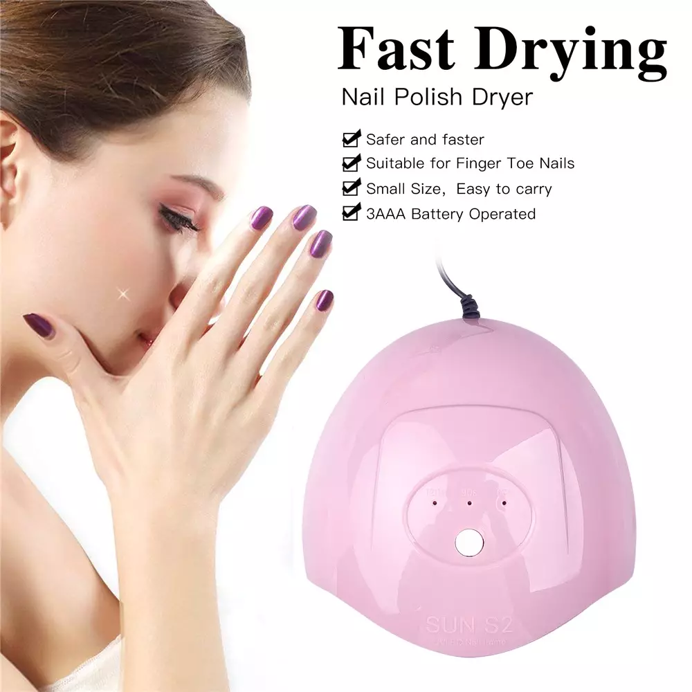 Lampe LED portable pour sécher le vernis semi-permanent à la maison - Rose clair