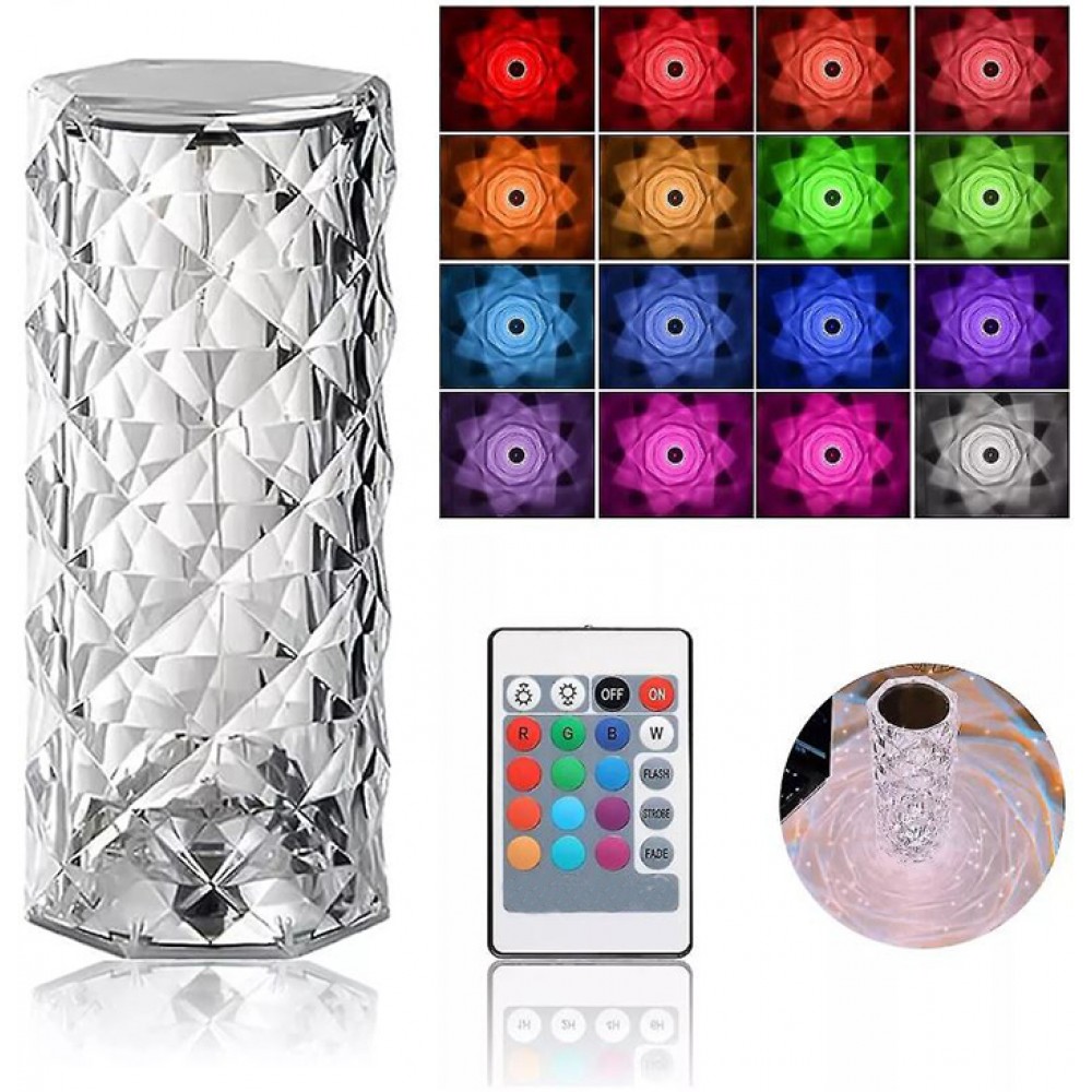 Lampe d'ambiance tactile portable sans fil effet cristal LED multicolore 16  couleurs - Acheter sur PhoneLook