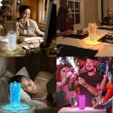 Lampe d’ambiance tactile portable sans fil effet cristal LED multicolore 16 couleurs - Petite taille (15 cm)