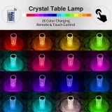 Tragbare kabellose Touch-Stimmungslampe mit Kristalleffekt Mehrfarbige LEDs 16 Farben - Kleine Version (15 cm)