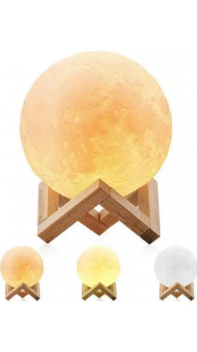 Nachttisch Lampe Mond 3D kabellos mit Touch Funktion 8cm Durchmesser