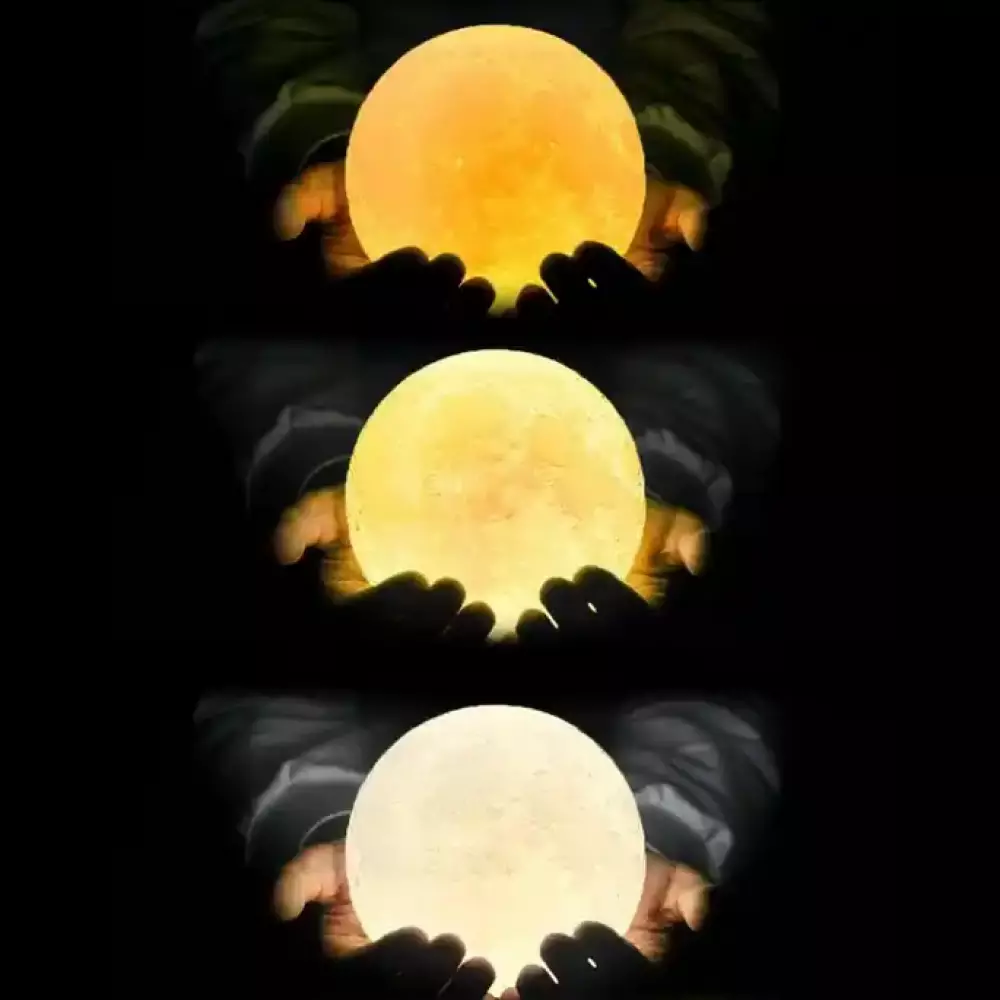 Lampe de chevet Lune 3D sans fil avec fonction tactile 8cm de diamètre