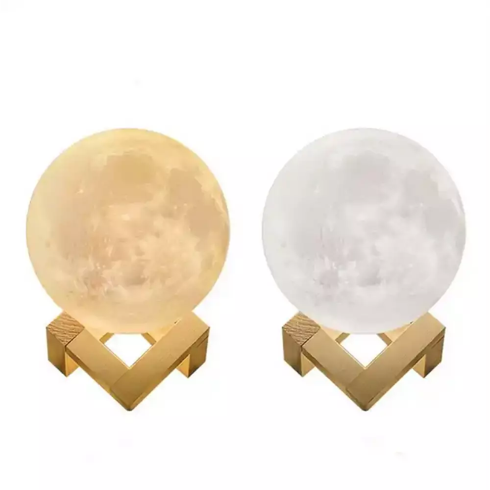 Lampe de chevet Lune 3D sans fil avec fonction tactile 8cm de diamètre