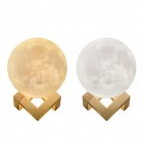 Lampe de chevet Lune 3D sans fil avec fonction tactile 8cm de diamètre