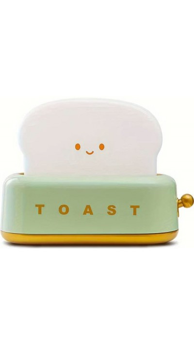 Lampe de table LED en forme de toaster mignon lumière de nuit pour enfants USB-C - Vert