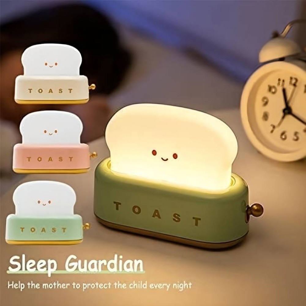 Lampe de table LED en forme de toaster mignon lumière de nuit pour enfants USB-C - Vert