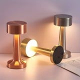 Lampe de table metal cuivre vintage sans fil LED Touch-Control - Or