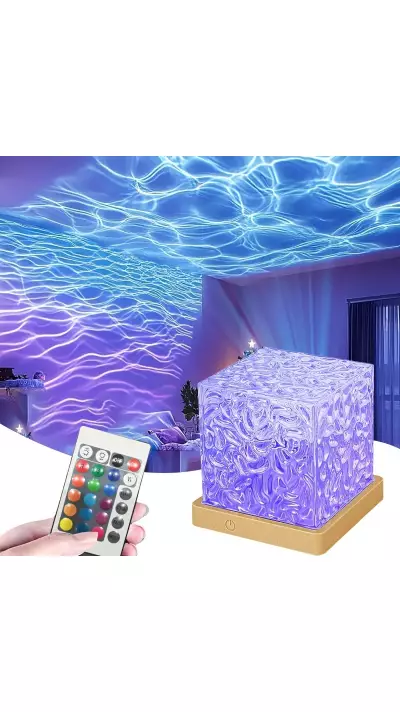 Lampe projecteur d'onde marine animée / vagues d'eau / monde sous-marin (16 couleurs RGB) avec télécommande