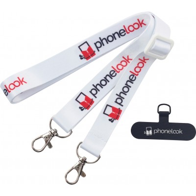 Lanière universelle attache-téléphone tour de cou compatible avec toutes les coques - Blanc