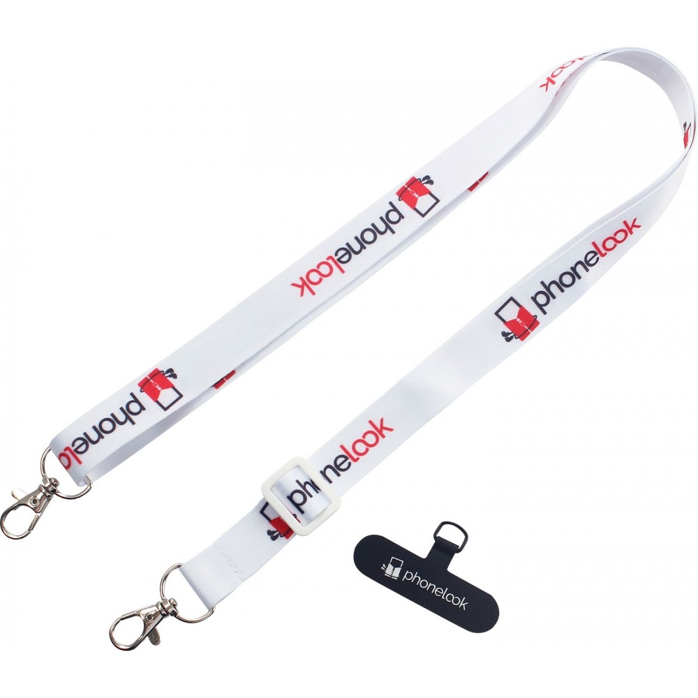 Lanière universelle attache-téléphone tour de cou compatible avec toutes les coques - Blanc