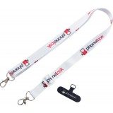 Lanière universelle attache-téléphone tour de cou compatible avec toutes les coques - Blanc